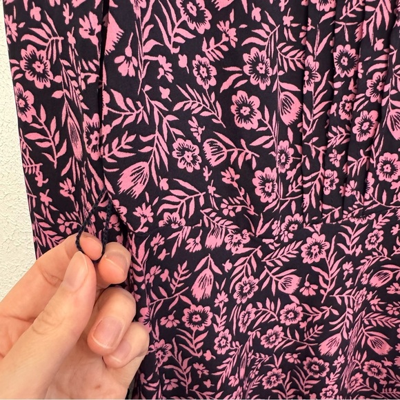 Nanette Lepore Navy and Dusty Pink Floral Feminine Dress Size 10 - Picture 7 of 11